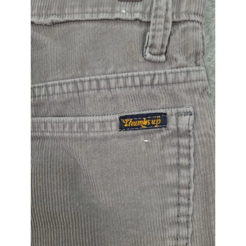 Vintage Sears Thumbs Up Corduroy Pants Gray Mens ‎ 32L Trim Fit Flared